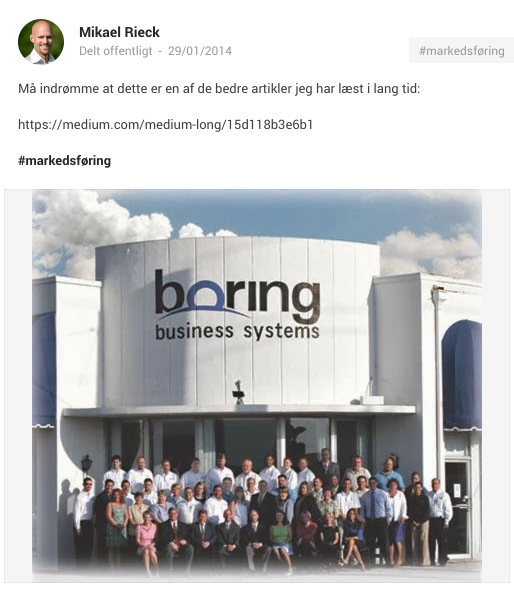 Mikael Rieck Google+ Markedsføring Boring Systems IVÆKST
